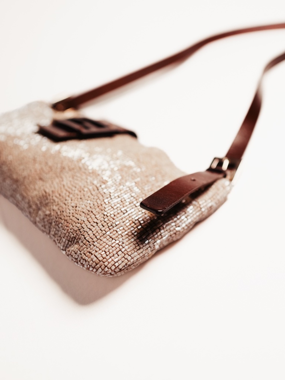 Vintage Fendi Beige Beaded Baguette Bag - Picture 3 of 7